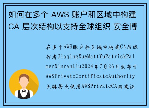 如何在多个 AWS 账户和区域中构建 CA 层次结构以支持全球组织 安全博客